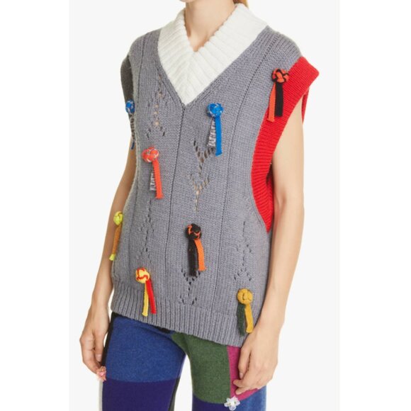 New w/Tags - Yan Yan Frosty Oversize Merino Wool Vest, Med Oversize - $495 - Picture 12 of 13